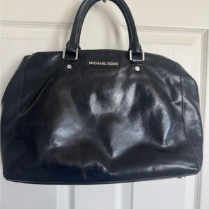 Michael Kors Jet Black Leather Handbag